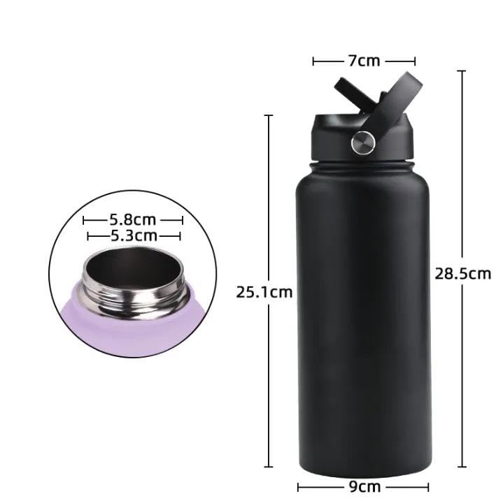 HYDRA FLASK-Tharmal insulated Hiking Hydration Flask- Leak Proof closeable lid & BPA Free Stainless Steel Water Bottle for everyday life-travel, gym and school-Hot & cold- 32 oz.