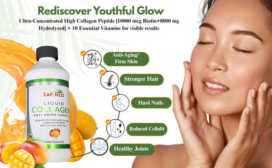 ZAFiNCO Liquid Collagen Peptides for Women & Men -