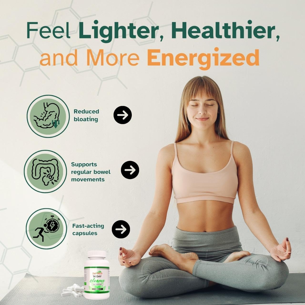 ZAFiNCO Gut Relief-15 Day Colon Cleanse n Detox, Intestinal Cleanse for Men&Women. Advanced Constipation Relief, Non-GMO Colon Cleanse Probiotics, 30 Capsules 1-2 Daily-Made in The USA