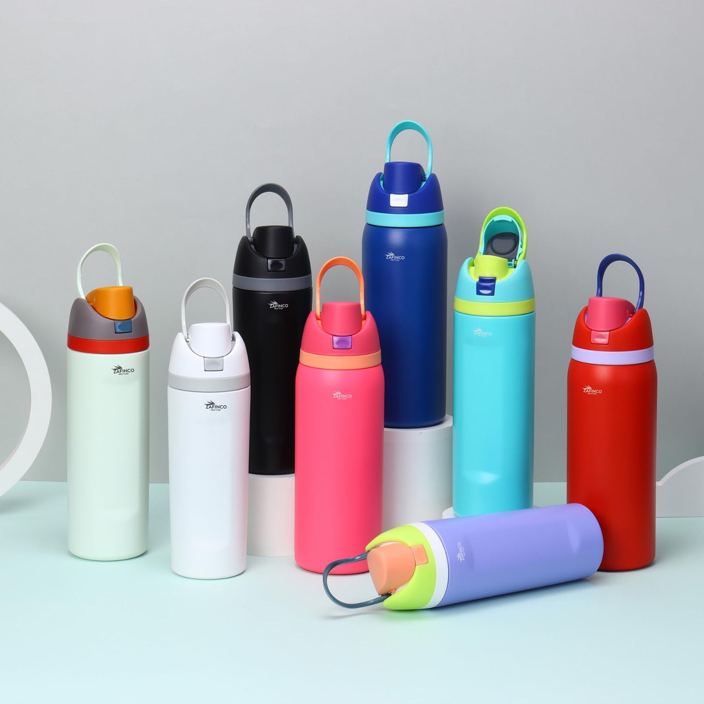 ZAFiNCO SipEasy Insulated Water Bottle with Straw. BPA-Free Stainless Steel Water Bottle for Travel, Sports, School and all Sports. 24 oz