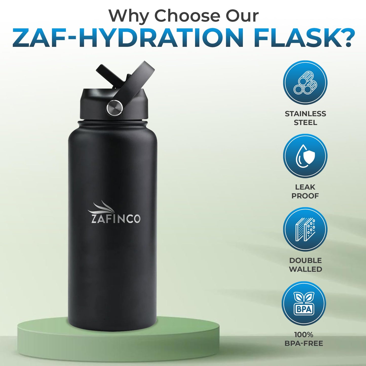 HYDRA FLASK-Tharmal insulated Hiking Hydration Flask- Leak Proof closeable lid & BPA Free Stainless Steel Water Bottle for everyday life-travel, gym and school-Hot & cold- 32 oz.