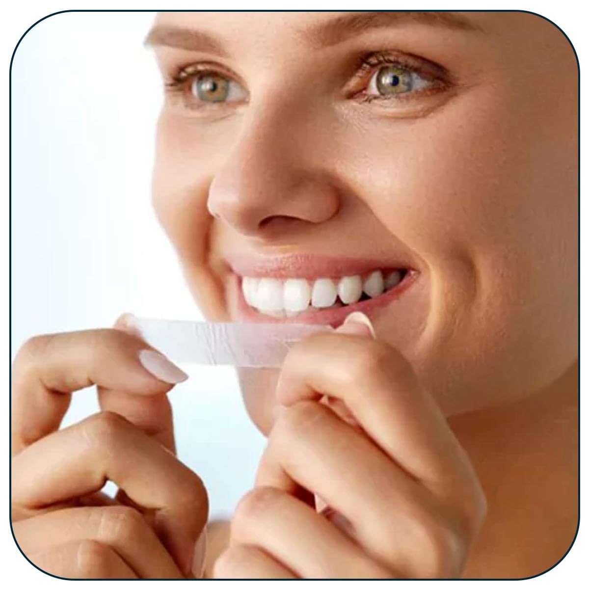ZAFINCO Teeth Whitening Strips for a Brighter Smile - 28 Mint Flavored Sensitive Teeth Whitening Strips, Dentist Recommended,-Non Toxic, Peroxide Free & Enamel Safe - 14 Treatments, Made in USA