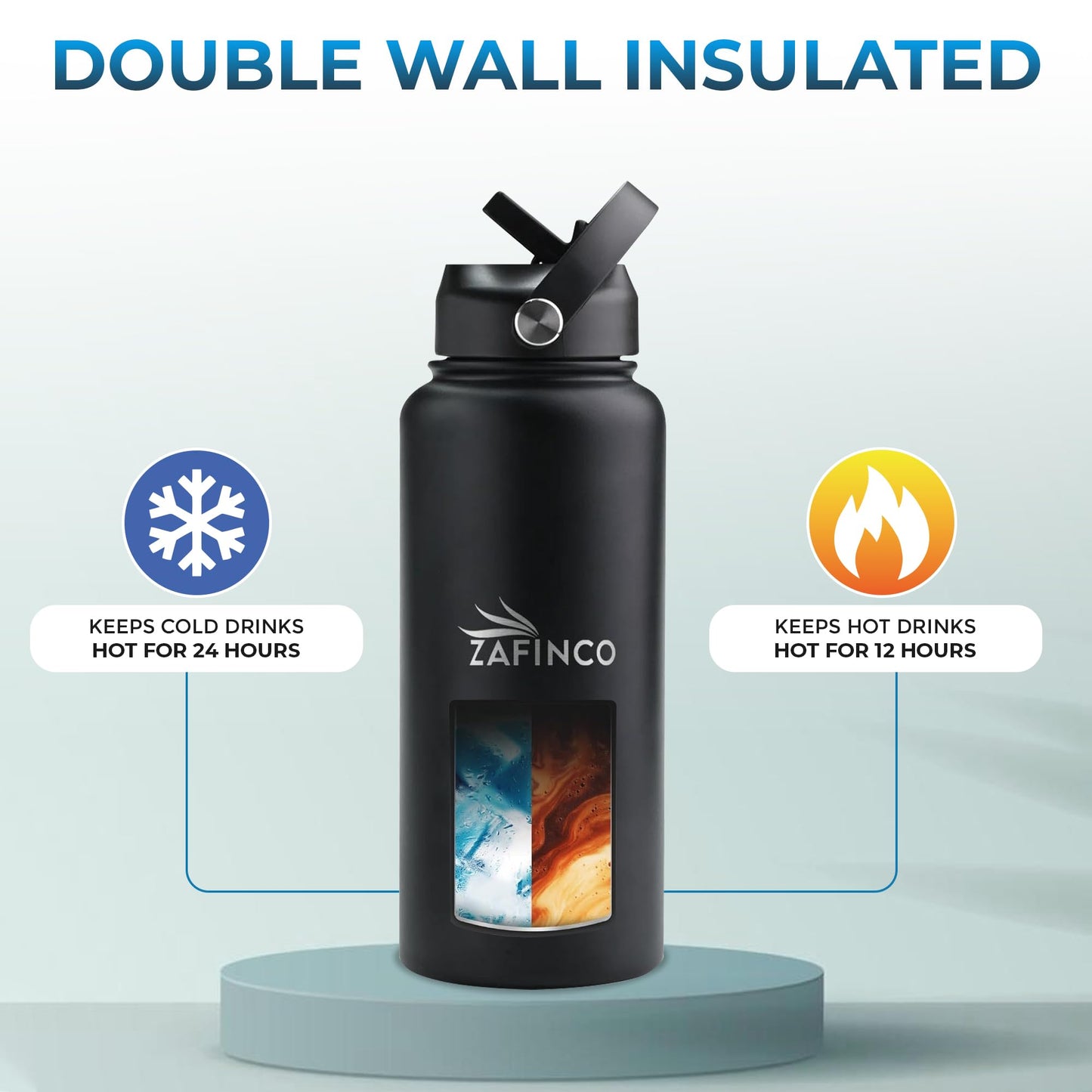 HYDRA FLASK-Tharmal insulated Hiking Hydration Flask- Leak Proof closeable lid & BPA Free Stainless Steel Water Bottle for everyday life-travel, gym and school-Hot & cold- 32 oz.