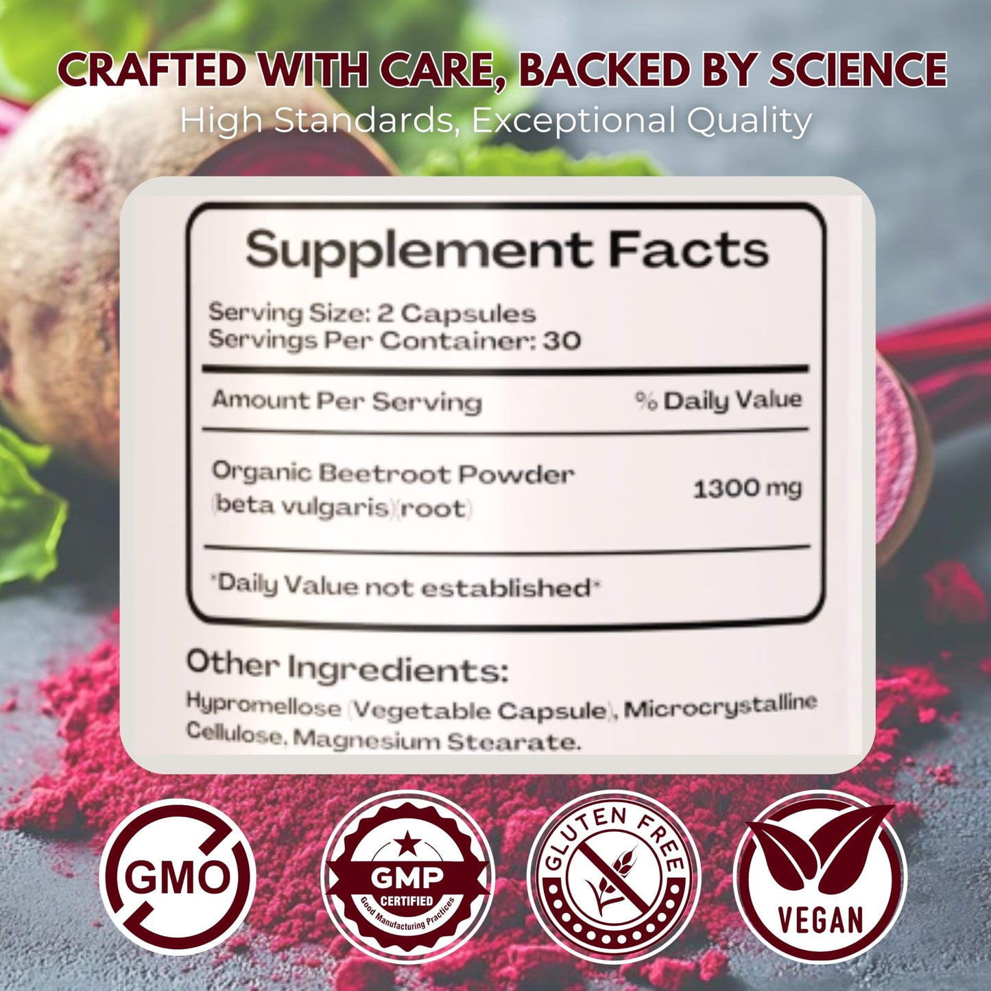 Beet Root MAX Capsules -Organic 1300mg High power BeetRoot Supplements for Blood Flow, Mens Performance, Digestive & Immune System. US made Beet Root Powder Capsules- Non-GMO and Gluten Free-60 Count