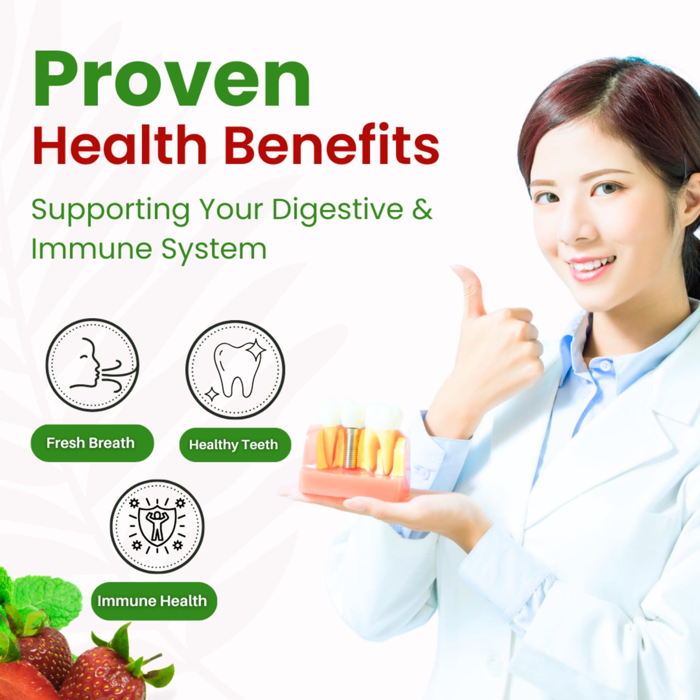 Prodentee Gums and Teeth Health,3.5 Billion Advanced Oral Support for Long Lasting Fresh Breath and Reduce Mouth Bad Breath. Immune Health for Ear. Nose and Throat-Chewable Soft Tablets