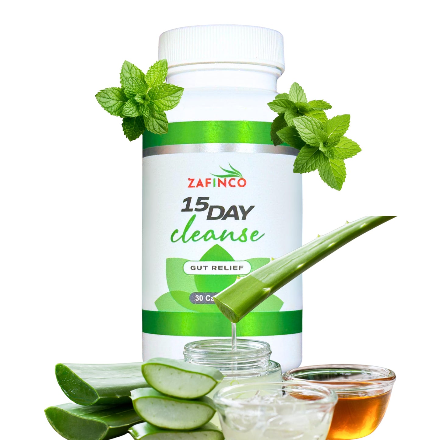ZAFiNCO Gut Relief-15 Day Colon Cleanse n Detox, Intestinal Cleanse for Men&Women. Advanced Constipation Relief, Non-GMO Colon Cleanse Probiotics, 30 Capsules 1-2 Daily-Made in The USA
