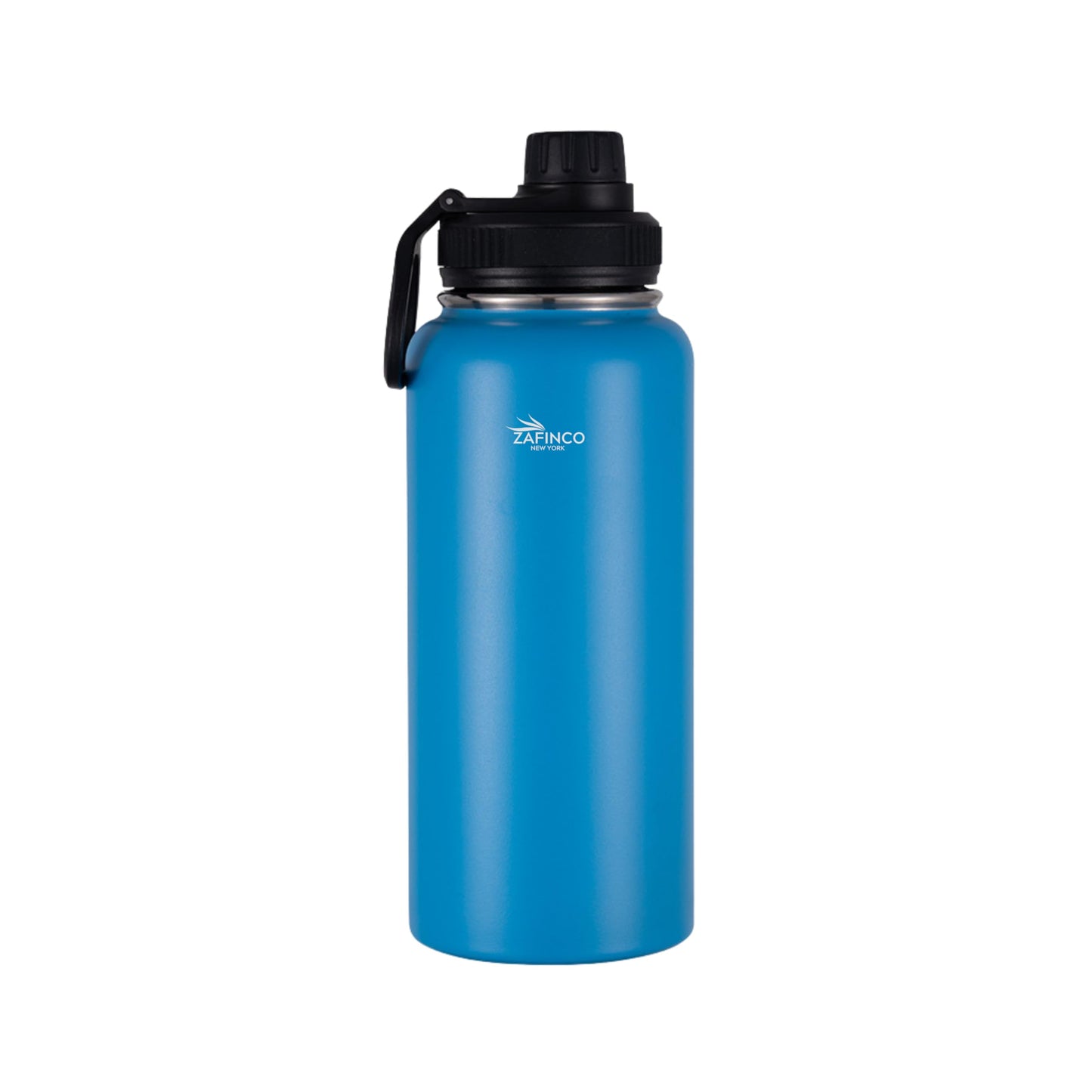 ZAFiNCO Sports and camping Hydration Flask with 3 Lids - Double Walled & Vacuum Insulated Water Bottle - Stainless Steel, Leak Proof & BPA Free (BLACK-32 oz)