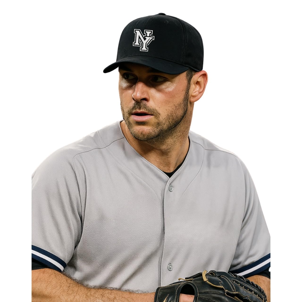 Classic NY Baseball Caps for Men and Women - 100% Cotton NY Cap with Adjustable Self Fabric Strap Closure, One Size Fits All Black