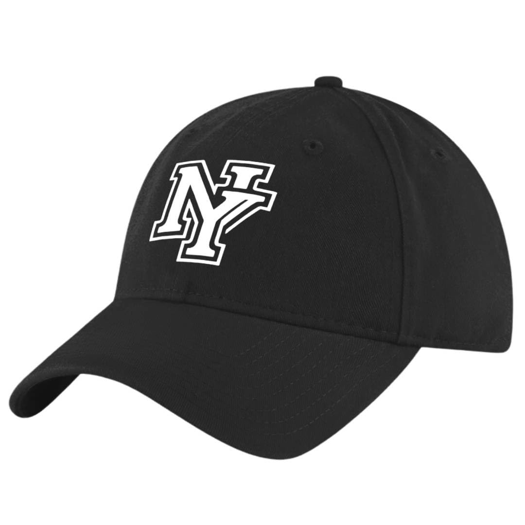Classic NY Baseball Caps for Men and Women - 100% Cotton NY Cap with Adjustable Self Fabric Strap Closure, One Size Fits All Black