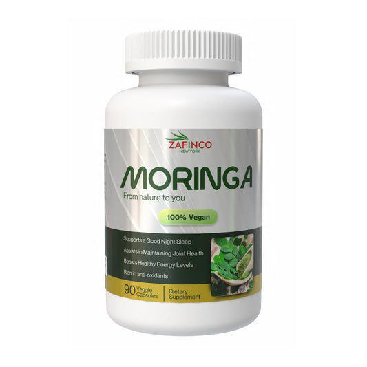 ZAFiNCO Moringa Capsules-1500 mg Organic Moringa Powder Capsules for Energy, Skin, Gut Health, Metabolism, & Immune Support, Rich in Antioxidants, Essential Vitamins & Amino Acids, 90ct