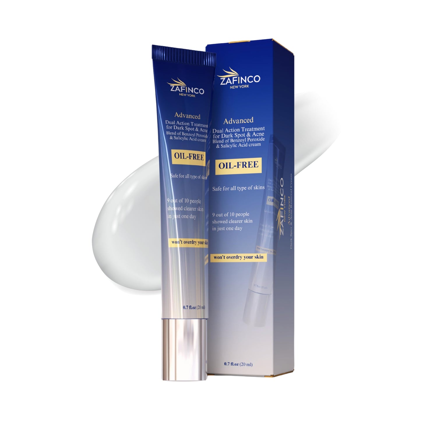 ZAFiNCO Advanced Dark Spot Corrector Cream for Dark Spots, Acne, Age Spots - Dual action Dark Spot Remover for Women and Men with Vitamin C, Salicylic Acid, Suitable for All Skin Types, 0.7 Fl oz