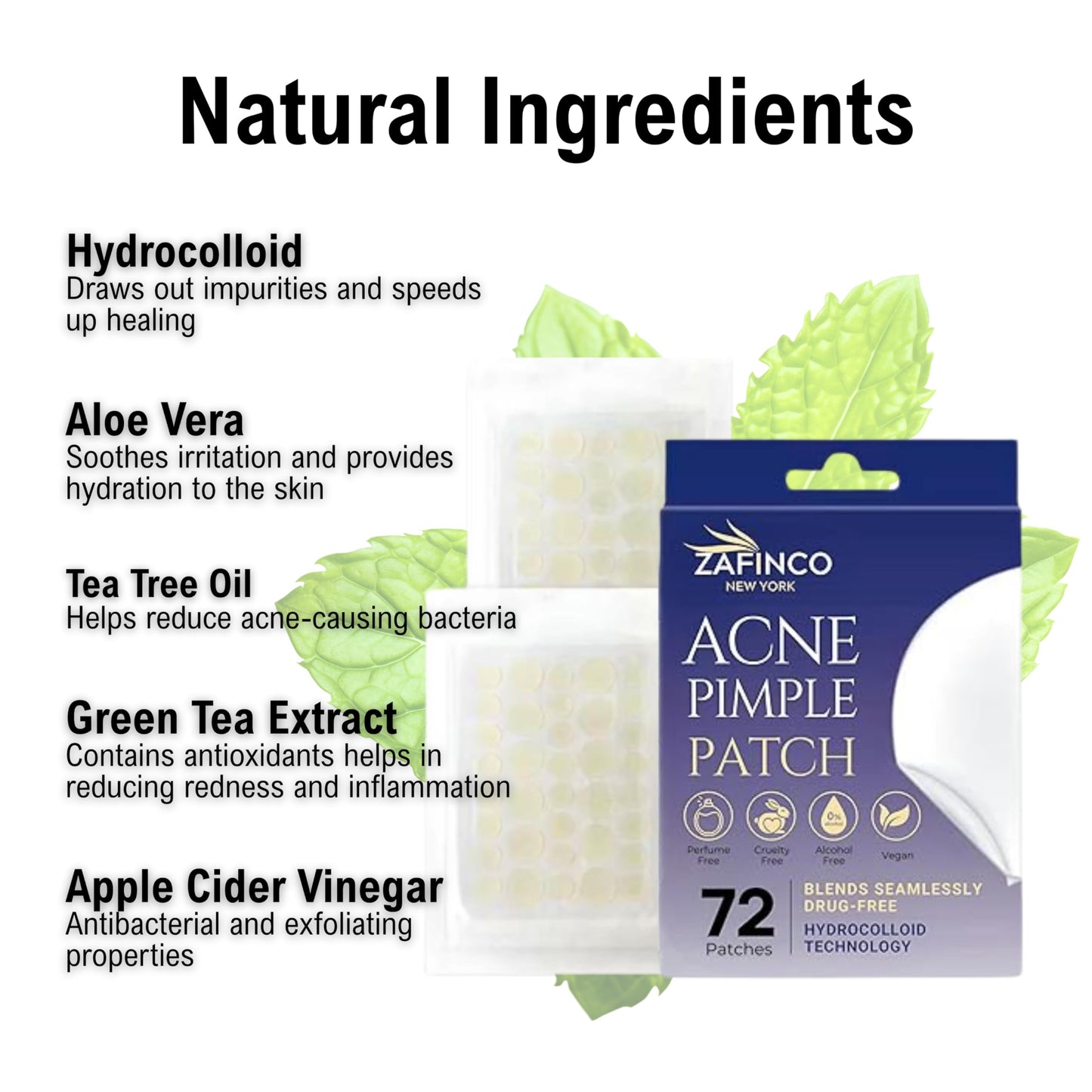 Pimple Patches-Hydrocolloid Acne Patches to fade acne & dark spots - High quality Clear invisible Patches for Skin Care-Covering Zits,Blemishes and Breakouts -Vegan,Cruelty Free- 3 Sizes,72 Count